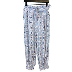 Hei Hei Anthropologie Size 6 Rayon High Rise Harem Pleated Crop Pants Blue